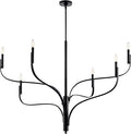 KICHLER Livadia 6-Light Chandelier, Soft Modern-Light in Black, for Foyer, Great Room, or Vaulted Dining or Bedroom (33.25" x 47.25"), 52674BK