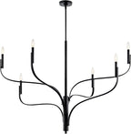 KICHLER Livadia 6-Light Chandelier, Soft Modern-Light in Black, for Foyer, Great Room, or Vaulted Dining or Bedroom (33.25" x 47.25"), 52674BK