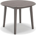 Signature Design by Ashley Shullden Casual Round Dining Small Drop Leaf Table, Seats up to 4, Gray
