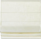 Madison Park Kyler Cordless Roman Shades - Single Panel, Lightweight Linen Blend Fabric, Natural Design, Easy Installation, Light Filtering Window Blind, Bedroom, Living Room Decor 35"W x 64"H Ivory