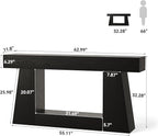 LITTLE TREE 63" Farmhouse Console Table with Storage, Rustic Sofa Table for Entryway, Narrow Long Sofa Table Behind Couch, Console Table for Living Room, Hallway—Versatile Storage Solution, Black