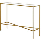 Henn&Hart 42'' Glass Rectangular Console Table Entryway Table, Sofa Table for Entryway, Living Room, Couch, Hallway, or Office, Brass