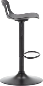 NOBPEINT Contemporary Chrome Air Lift Adjustable Swivel Bar Stool, Set of 2, Black