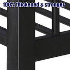 Higher Quality & Stronger Metal Queen Over Queen Bunk Bed, Thickened Heavy Duty More Stable Safer Black Steel Bunkbed Bunk Queen Bed (Easier to Assemble) (Queen Over Queen)