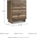 Signature Design by Ashley Darcalli Mid-Century Modern 4-Drawer Chest with Easy Glide and Safety Stop for Bedroom, Light Brown