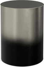 SIMPLIHOME Curtis Industrial 16 Inch Wide Metal Cylinder Accent Table in Ombre Black / Silver, Fully Assembled, For the Living Room and Bedroom