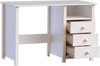 From the Tree Furniture Solid Wood Desk with Drawers – Compact Study Desk for Kids & Adults, Space-Saving Home Office Writing Table, Real Pine Construction