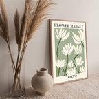 Abstract Matisse Wall Art Decor,Unframed Flower Market Print Posters Set of 3,12x16in Green Quality Canvas Paintings for Home Decoration in Bathroom,Living Room,Bedroom