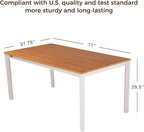 Grand patio 7-Piece Outdoor Dining Set for 6, Metal Woven Wicker Swivel Patio Chairs with Thickened Cushions & 1 Walnut-Like Aluminum Dining Table for Backyard Deck