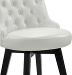 Watson & Whitely Bar Stools, 360° Swivel Upholstered Bar Stool with Back, 30" H Bar Height Barstools, Set of 2, Faux Leather in White