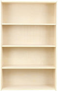Classic Birch Book Shelf, Wooden Wall Organizer for Books, Toys, Office, and Kids Supplies, Natural (4 Tier - 48")