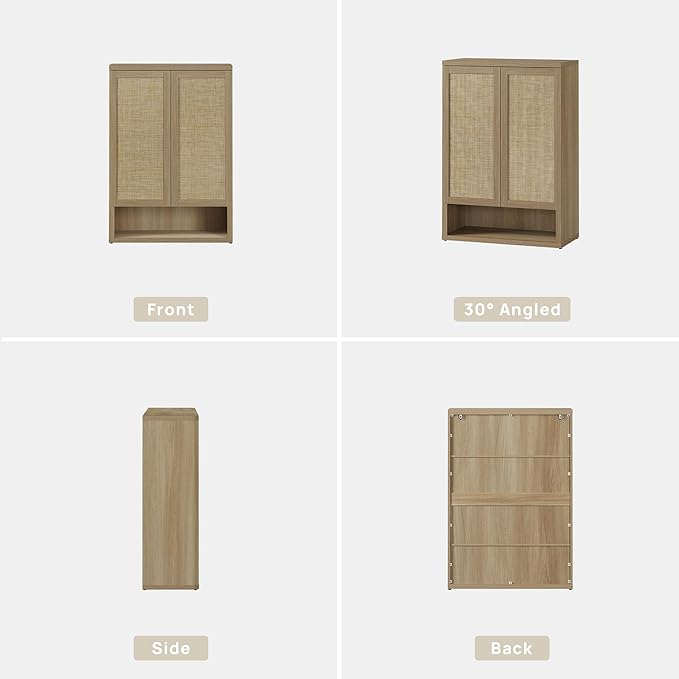 SICOTAS Rattan Shoe Storage Cabinet - Modular Shoe Cabinets with Door Tall Large Shoe Cabinet Storage for Entryway - 31.2" Wide Modular Cabinet for Hallway, Living Room