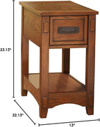 Signature Design by Ashley Breegin New Traditional Wooden Chair Side End Table with 1 Drawer and 1 Fixed Shelf, Brown
