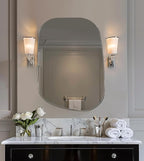 ANDY STAR Chrome Irregular Mirror, 24"x36" Silver Asymmetrical Wall Mirror in Stainless Steel Metal Frame, Unique Vanity Mirror with Modern Curved Design, Ideal for Bathroom, Bedroom, Entryway