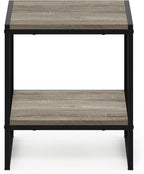 Furinno FM19122GYW Camnus Modern Living 2-Tier End Table, French Oak Grey, 15.9 in x 15.75 in x 18 in