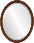 OVALCREST Oval Beveled Wall Mirror for Home Decor - Toronto Style - Vintage Cherry - 22" x 18"