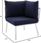 Modway Riverside Outdoor Furniture, 3-Piece Set, White Navy