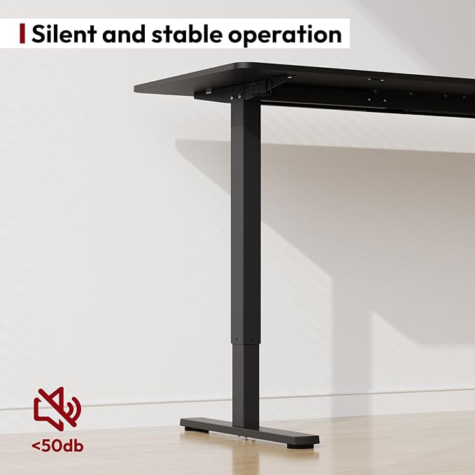 SANODESK Electric Standing Desk 63x24 Inch Height Adjustable Stand Up Desk Home Office Computer Workstation Sit Stand Home Office Desk with Splice Board (Black Frame + Black Top)