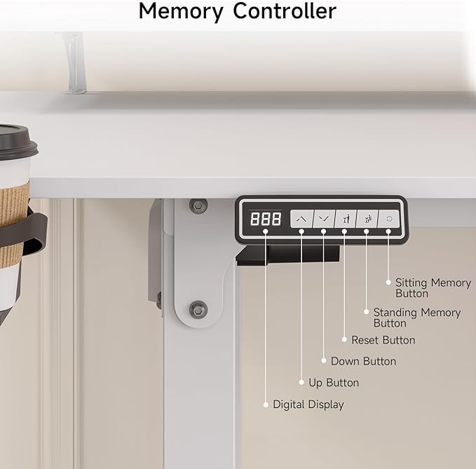 L Shaped Standing Desk, 63x43'' Electric L Stand Up Desk with 2 Adjustable Monitor Shelves, Dual Motor and Memory Controller, Adjustable Height from 28-46'' for Home and Computer Workstation, White