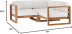 Modway EEI-4255-NAT-WHI-SET Upland Patio Teak Wood 3-Piece Sectional Sofa Set, Natural White