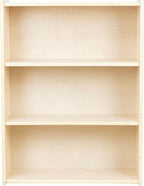 3-Shelf Bookcase, Montessori Bookshelf and Storage Unit in Birch Plywood, Arts & Crafts Supplies Organizer for Toddlers (42")