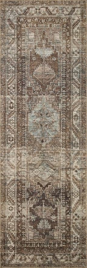Loloi Amber Lewis Billie Collection, Clay & Sage 5'-0" x 7'-6" Area Rug – Antique & Distressed Accent Rugs for Living Room, Bedroom, Entryway & Hallway, No Shed High Traffic Area Home Decor Rug