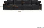 Cloud Modular Sectional Sofa Couch,160" Convertible Couches Wide 4 Seater Sofa for Living Room,Minimalist Deep Sofa Couches,Sofa Covers Washable&Replaceable(Black)