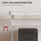 Standing Desk with Drawer, Electric Height Adjustable Home Office Desk with Storage & USB Ports, 48 inch White Wood Tabletop/White Frame