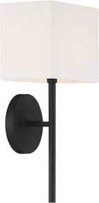 Possini Euro Design Favreau Modern Wall Sconce Lighting Black Hardwired 16 1/4" High Fixture Rectangular Linen Fabric Shade for Bedroom Bedside Living Room Home Hallway Dining Kitchen