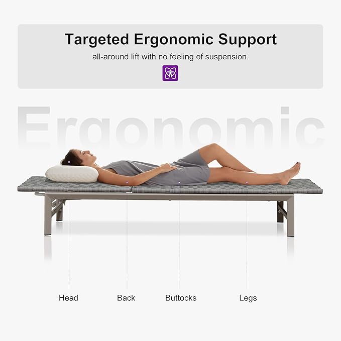 PURPLE LEAF Patio Chaise Lounge Rattan Chair Outdoor Pool Adjustable Recliner Wicker Lounger for Outside Woven Furniture Tanning Poolside Lounger Slate Gray