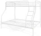Giantex Metal Bunk Beds Twin Over Full Size, Heavy Duty Bunk Bed for Teens Adults with Ladder & Guardrails, Space Saving Metal Bunk Bed for Dorm, Bedroom, Apartment, No Box Spring Needed (White)