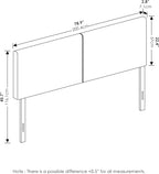 Furinno Roanne Headboard King Size, Plain Upholstered Wooden Headboard, Bed Frame Mount Head Board, Easy Assembly, for Bedroom, Dorm, Blue Denim