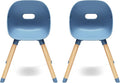 Lalo The Play Chair - Wooden & Non-Toxic Plastic Toddler Chair - Sturdy Bucket Seat, Easy to Clean, Up to 200 lb. Weight Capacity, Set of 2 - Blueberry