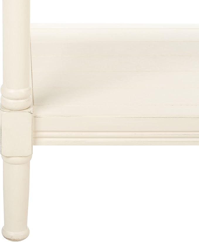 SAFAVIEH Home Collection Rafiki Distressed White Lower Shelf Console Table CNS5714A