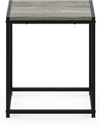 FURINNO Camnus Modern Living End Table, French Oak Grey, 15.75 in x 15.75 in x 17.83 in