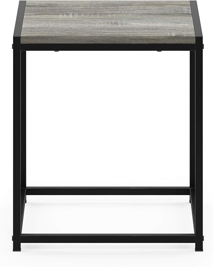 FURINNO Camnus Modern Living End Table, French Oak Grey, 15.75 in x 15.75 in x 17.83 in