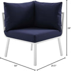 Modway Riverside Outdoor Furniture, 2-Piece Set, White Navy