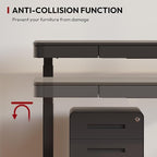 Standing Desk with Drawer, Electric Height Adjustable Home Office Desk with Storage & USB Ports, 48 inch Black Wood Tabletop/White Frame