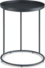 SIMPLIHOME Monet Industrial 18 inch Wide Metal Accent Side Table in Black, Fully Assembled for the Living Room and Bedroom