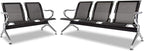 Kinsuite 5-Seat Office Guest Chairs & Reception Chairs - Waiting Room Chairs Airport Reception Seat Bench, Guest Chairs with Arms Lobby Bench Seating for Office Bank Airport Hospital, Black
