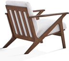 Zola Mid Century Modern Accent Chair Arm Chair: The Perfect Reading, Living Room, and Bedroom Chairs for Modern Home Furniture Use! Solid Wood Frame, White Boucle/Walnut