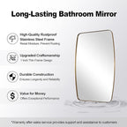 ANDY STAR Gold Oblong Mirror, 36x48 Inch Gold Oval Mirror for Bathroom with Stainless Steel Metal Frame, Wall Mouned for Bathroom, Living Room, Entryway