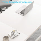 HSH 70 Inch Long White Computer Desk, Modern Large Executive Work Writing Study Gaming Desk for Home Office, Industrial Metal Wooden Two Person Desk Dual Monitor Workstation in Bedroom Living Room