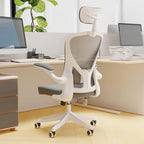 Ergonomic Office Chair with Adjustable Lumbar Support & Flip-Up Armrests - High Back Computer Desk Chair with Thickened Seat Cushion, Rolling Wheels for Home/Office Study Work