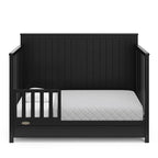 Graco Hadley 5-in-1 Convertible Crib with Drawer (Black) – Combo, Includes Full-Size Nursery Storage, Converts from Baby Crib to Toddler Bed, Daybed