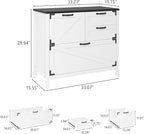 Lateral File Cabinet with 4 Drawers Farmhouse File Cabinet for Letter/Legal/A4 Size Hanging Files, Large Wood File Storage Cabinets Printer Stand for Home Office Cabinet, White and Black