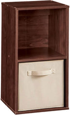 ClosetMaid Cubeicals 2-Cube Storage Shelf Organizer - Stackable or Wall-Mountable, Easy Assembly, Dark Cherry Finish