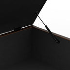 SIMPLIHOME Gabbie 36 inch Wide Contemporary Square Square Coffee Table Storage Ottoman in Distressed Chestnut Brown Vegan Faux Leather, Assembled, for The Living Room, Entryway and Family Room