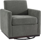 UIXE Swivel Accent Chair, Chenille Upholstered Armchair Comfy Club Chair for Living Room, Mid Century Modern Arm Chair Single Sofa Nook Bedroom Side Reading Seat - Gray