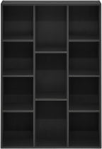 Furinno LUDER Book Shelf, 11-Cube Bookshelf, Reversible Bookcase, 9.4 x 29.1 x 41.7, for Living Room, Bedroom, Home Office, Blackwood